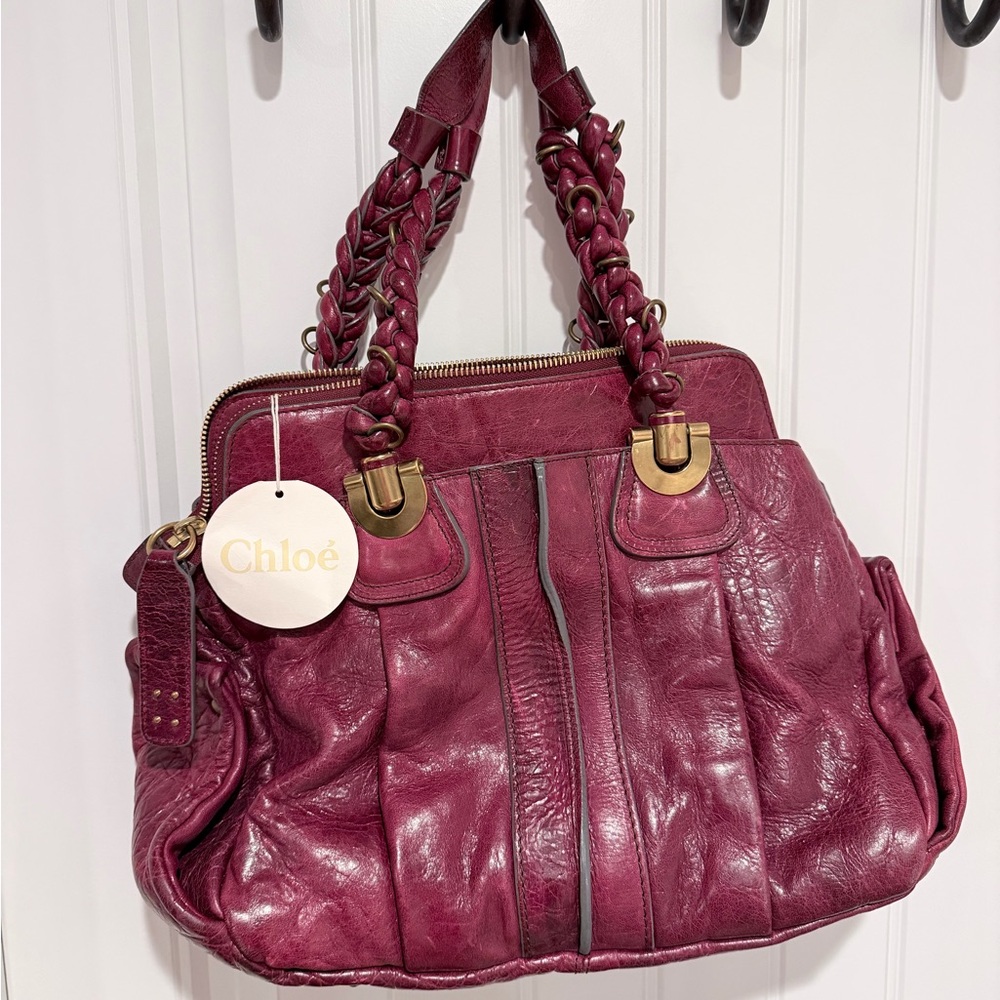 Chloe Rich Burgundy Leather Shoulder Bag